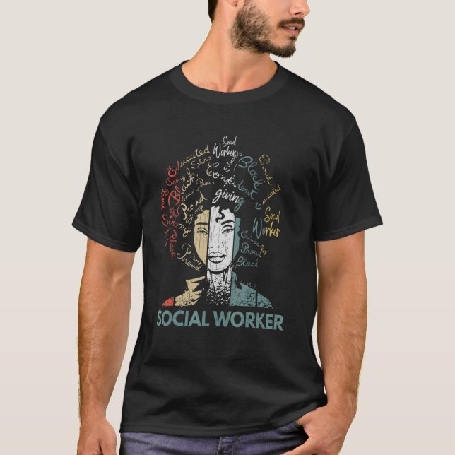 Camiseta Mes de la historia negra Trabajador social Gra (Anverso)