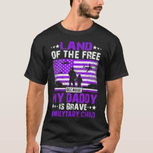 Camiseta Mes De Los Niños Militares Púrpura Tierra Del Día