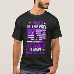 Camiseta Mes De Los Niños Militares Púrpura Tierra Del Día 