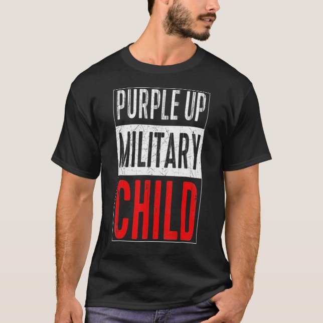 Camiseta Mes de niño militar morado (Anverso)