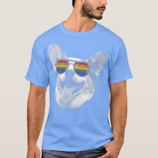 Camiseta Mes de orgullo Corgi Bandera Arcoiris Lgbt Gafas d