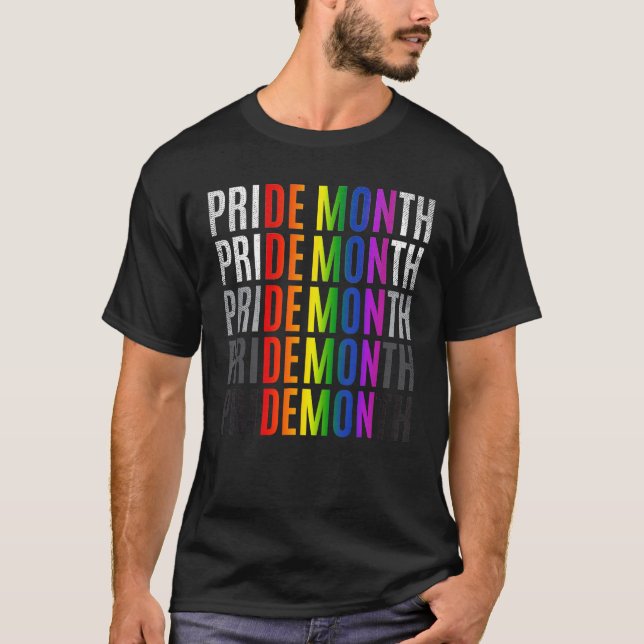 Camiseta Mes de orgullo Demon LGBT Mes de orgullo gay Trans (Anverso)
