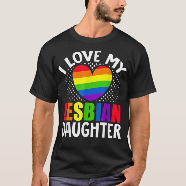 Camiseta Mes de orgullo lésbico LGBT Amo a hija lesbiana H (Anverso)