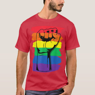 Camiseta Mes de orgullo Merch LGBT Puño arcoiris LGBTQ Orgu
