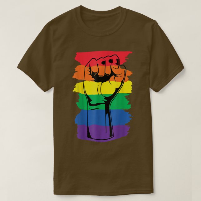 Camiseta Mes de orgullo Merch LGBT Puño arcoiris LGBTQ Orgu (Diseño del anverso)