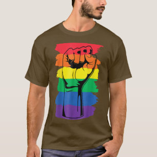 Camiseta Mes de orgullo Merch LGBT Puño arcoiris LGBTQ Orgu