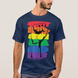 Camiseta Mes de orgullo Merch LGBT Puño arcoiris LGBTQ Orgu