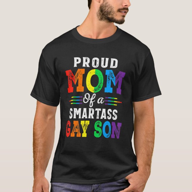 Camiseta Mes De Orgullo Orgullosa Madre De Un Hijo Gay Inte (Anverso)