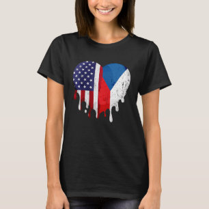 Camiseta Mes de Patrimonio Checo Estadounidense Corazón de