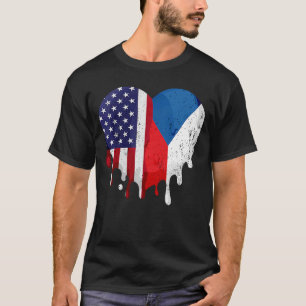 Camiseta Mes de Patrimonio Checo Estadounidense Corazón de