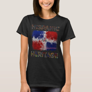 Camiseta Mes de Patrimonio Hispano Bandera Dominicana Domin