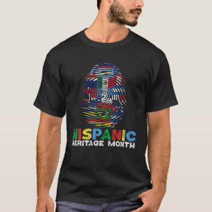 Camiseta Mes de Patrimonio Hispano Dedo Imprimir País Latin