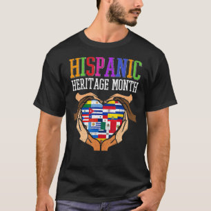 Camiseta Mes de Patrimonio Hispano Manos Corazón Latino Con