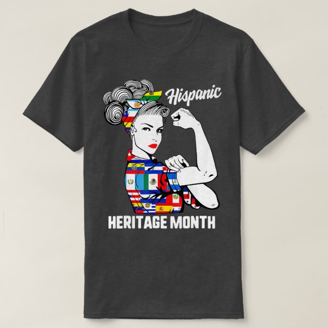 Camiseta Mes de Patrimonio Hispano Mujer Caño Latino (Diseño del anverso)