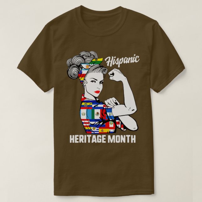 Camiseta Mes de Patrimonio Hispano Mujer Caño Latino (Diseño del anverso)