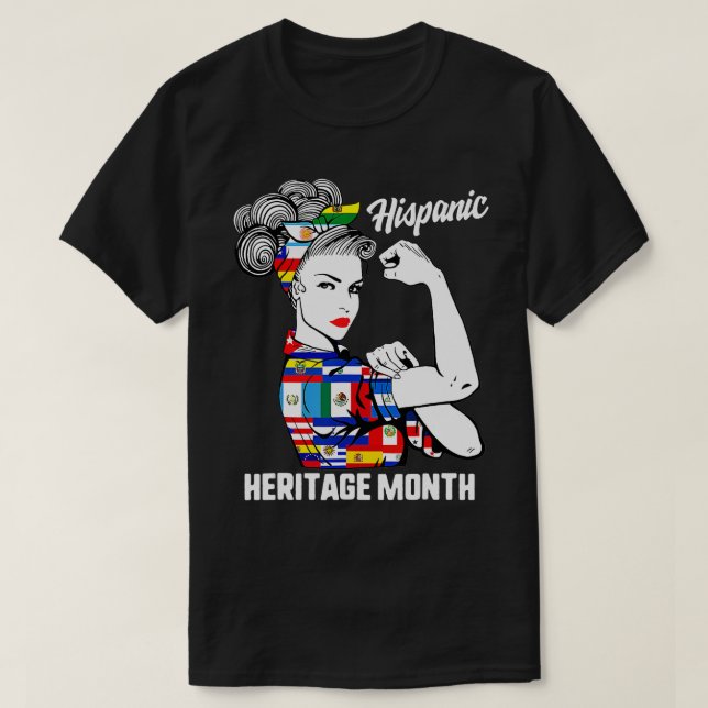 Camiseta Mes de Patrimonio Hispano Mujer Caño Latino (Diseño del anverso)