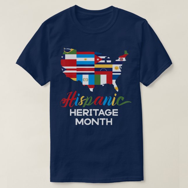 Camiseta Mes de Patrimonio Hispano Mujer Caño Latino (Diseño del anverso)