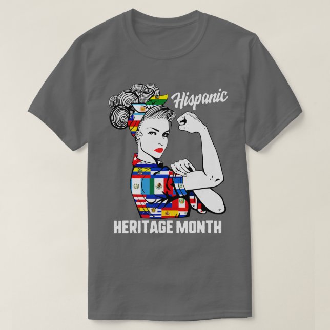 Camiseta Mes de Patrimonio Hispano Mujer Caño Latino (Diseño del anverso)