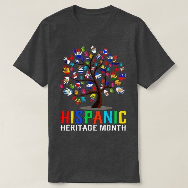 Camiseta Mes de Patrimonio Hispano Nacional Árbol De Bander (Diseño del anverso)