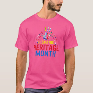 Camiseta Mes de Patrimonio Hispano Nacional Banderas Latina