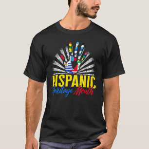 Camiseta Mes de Patrimonio Hispano Nacional Banderas Latina