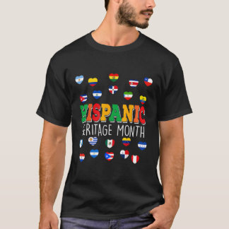 Camiseta Mes de Patrimonio Hispano Nacional Corazón Recuent