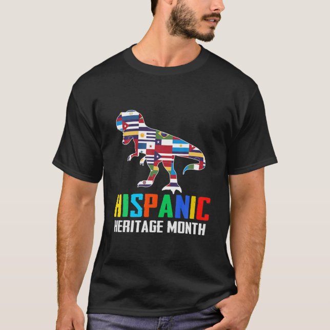 Camiseta Mes de Patrimonio Hispano Nacional Dinosaurios Lat (Anverso)