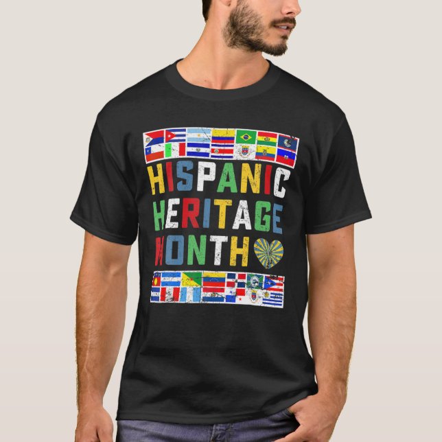 Camiseta Mes de Patrimonio Hispano Nacional Latino País Fl (Anverso)