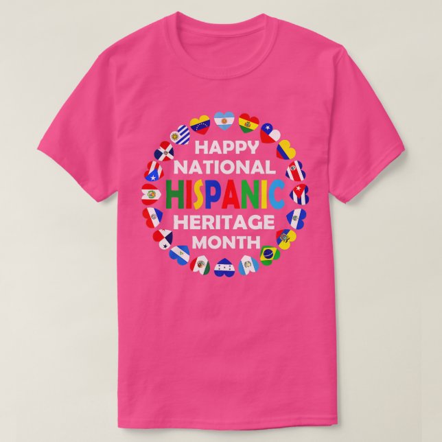 Camiseta Mes de Patrimonio Hispano Nacional Latino Todo El  (Diseño del anverso)