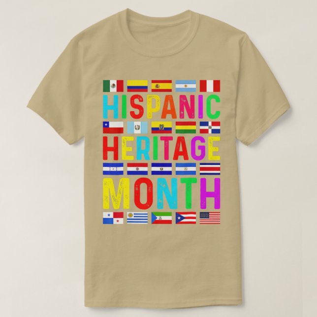 Camiseta Mes de Patrimonio Hispano Nacional Latino Todo El  (Diseño del anverso)