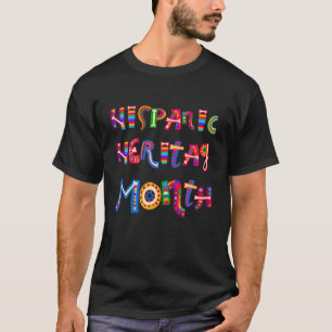 Camiseta Mes de Patrimonio Hispano País Latino Retro Groovy