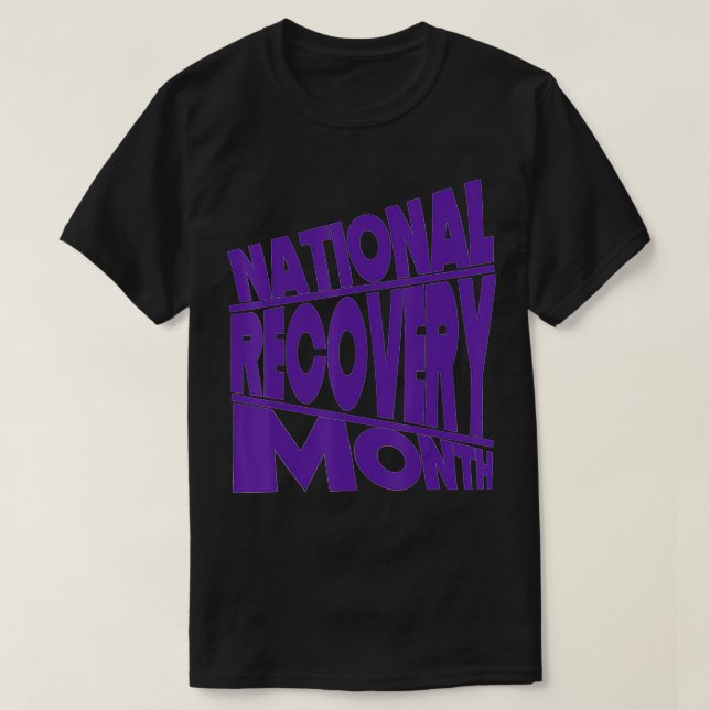 Camiseta Mes de recuperación nacional Diseño de tipografía  (Diseño del anverso)