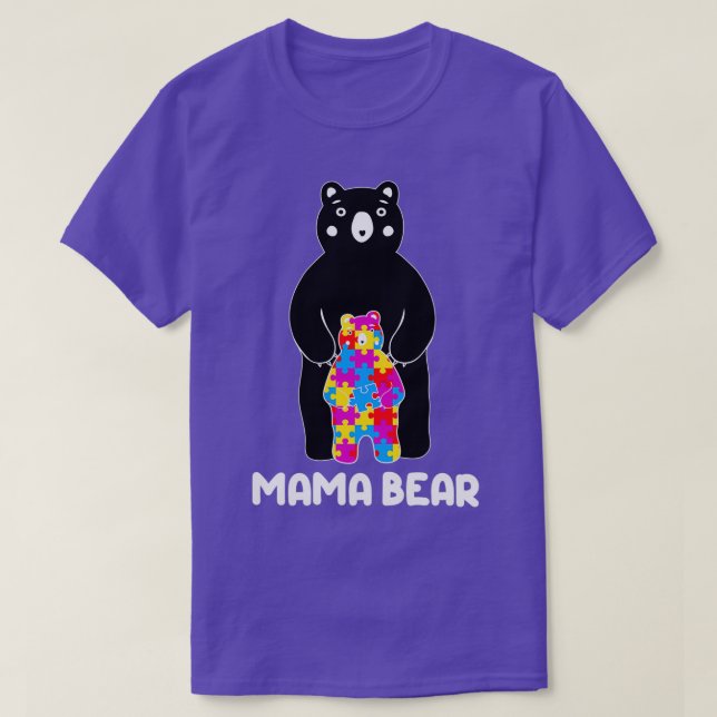 Camiseta Mes de sensibilización sobre el autismo de oso y h (Diseño del anverso)