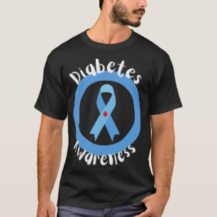 Camiseta Mes de sensibilización sobre la diabetes Cinta azu