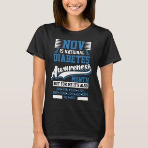 Camiseta Mes de sensibilización sobre la diabetes T1 T2