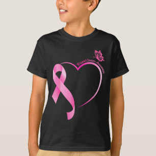 Camiseta Mes del cáncer de mama lazo rosa fuerte corazón