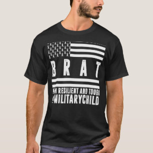 Camiseta Mes Del Niño Militar Brat Nació Resiliente Y