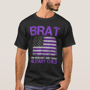 Camiseta Mes Del Niño Militar Brat Nació Resiliente Y
