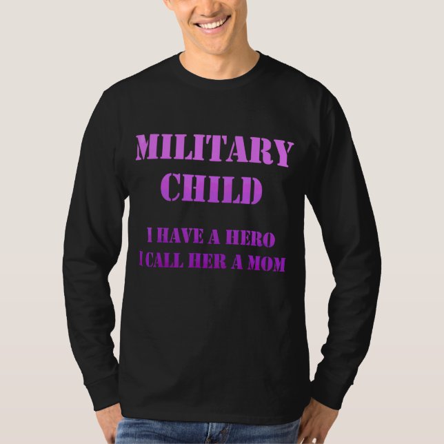 Camiseta Mes del niño militar Héroe morado (Anverso)