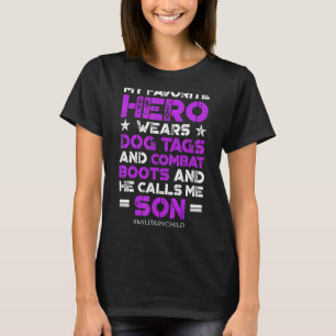 Camiseta Mes del niño militar Héroe morado