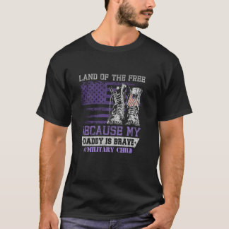 Camiseta Mes Del Niño Militar Morado Por El Ejército