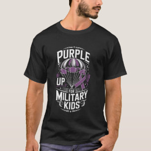 Camiseta Mes del Niño Militar Paracaídas Morado Arriba Mili