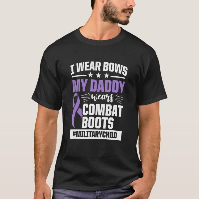 Camiseta Mes del niño militar Purple Up Daddy Boots (Anverso)