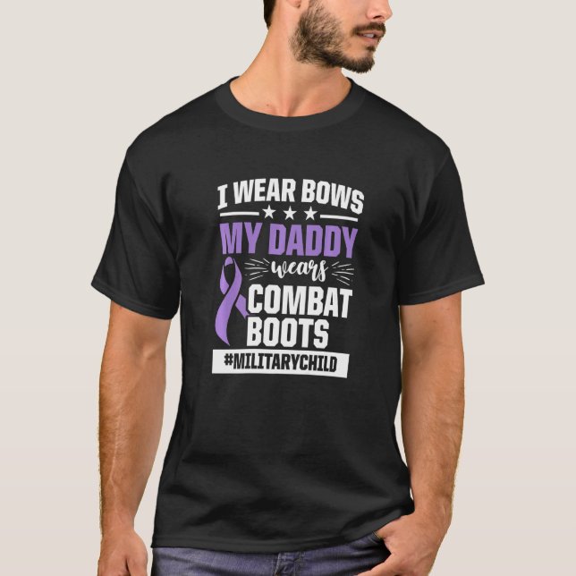 Camiseta Mes del niño militar Purple Up Daddy Boots (Anverso)