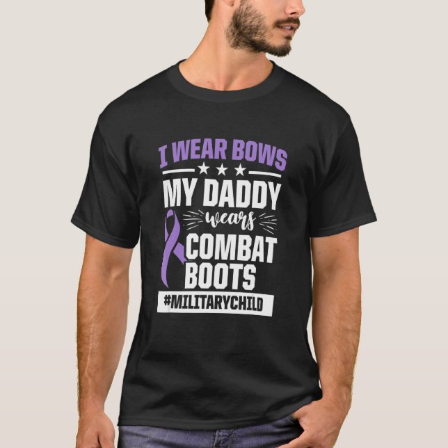 Camiseta Mes del niño militar Purple Up Daddy Boots 1 (Anverso)
