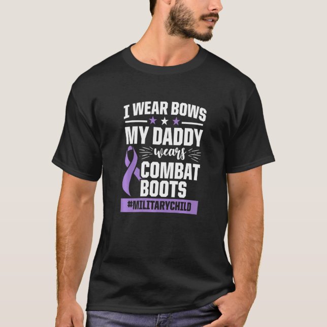 Camiseta Mes del niño militar Purple Up Daddy Boots 1 (Anverso)