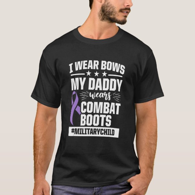 Camiseta Mes del niño militar Purple Up Daddy Boots_1 (Anverso)