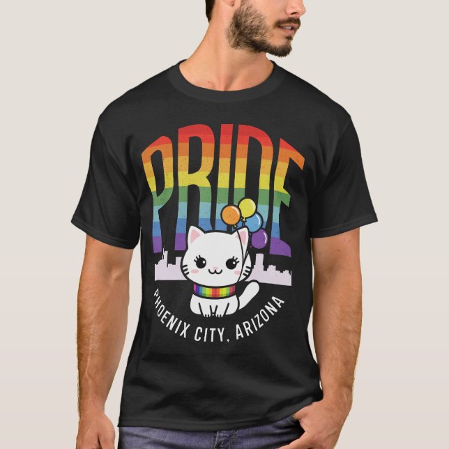 Camiseta Mes del Orgullo Bandera Arcoiris de Phoenix City A (Anverso)