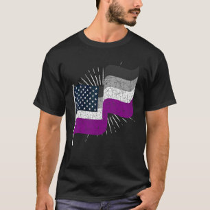 Camiseta Mes Del Orgullo De Ace Bandera Asexual Estadounide