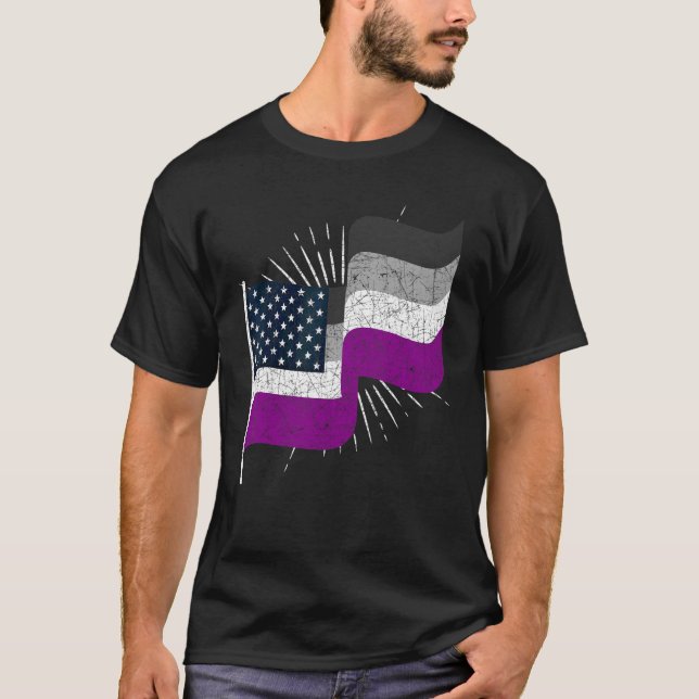 Camiseta Mes Del Orgullo De Ace Bandera Asexual Estadounide (Anverso)